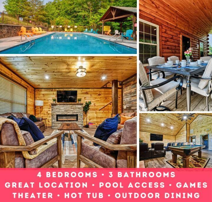 Adventure Retreat/Cabin/Pool+Hot Tub/Game Room+Theater Sevierville Exterior foto